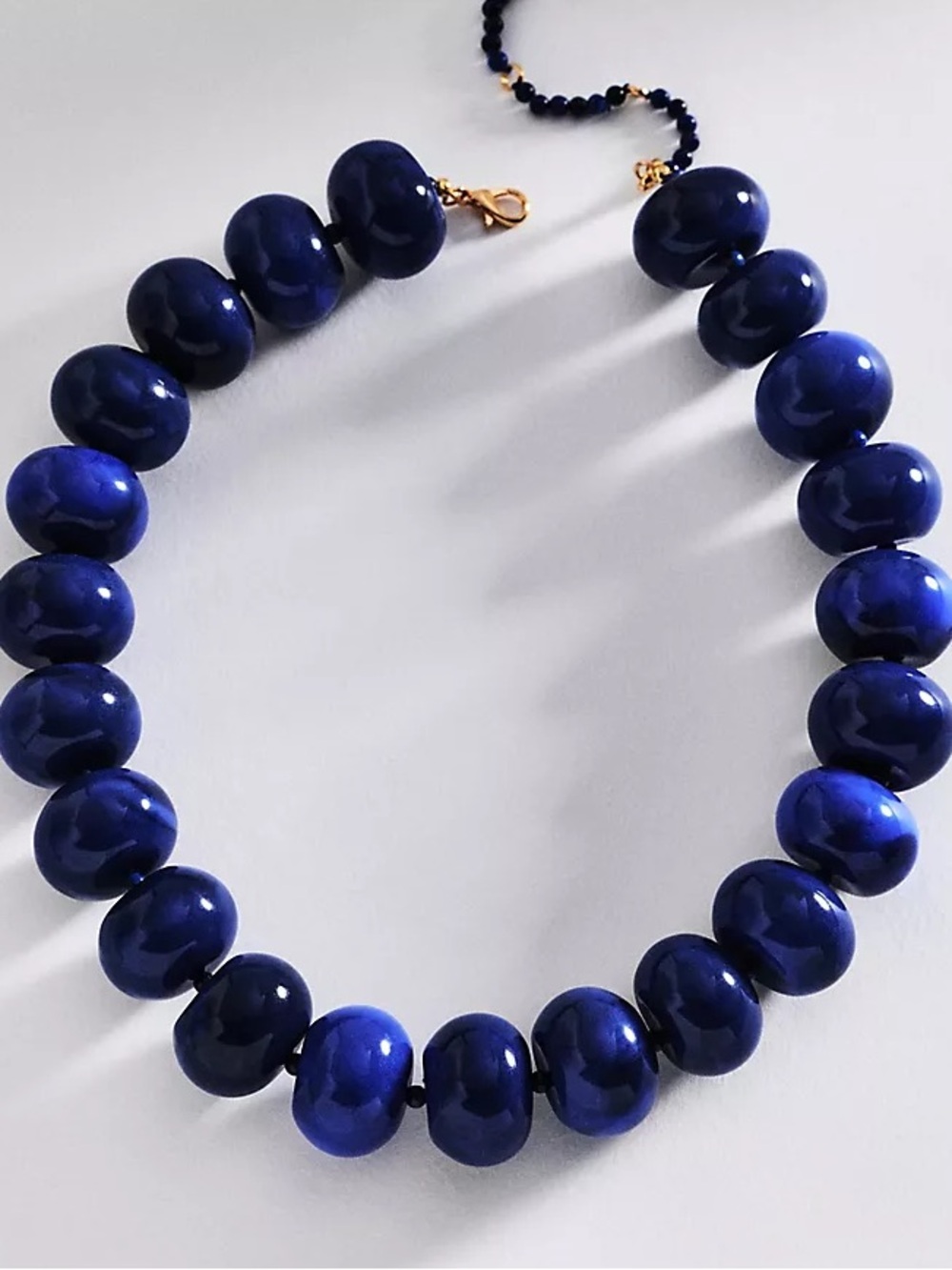 Baublebar Joan Navy Blue Chunky Resin Beaded Necklace with Extender 18in 68.00